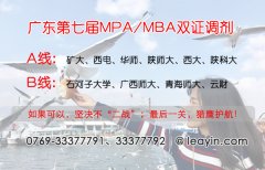 廣東MPA/MBA雙證調(diào)劑簡(jiǎn)章·2017·A|B線(xiàn)低分錄取